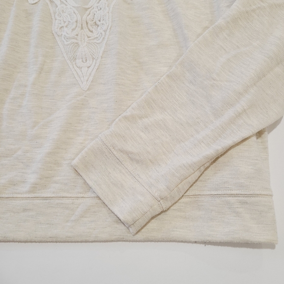 Knox Rose Cream Lace Front Long Sleeve Top EUC - Picture 3 of 9